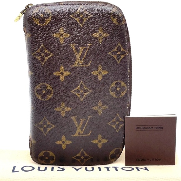 Auth LouisVuitton Monogram  Agenda Geot Wallet W/dust bag - Picture 1 of 16